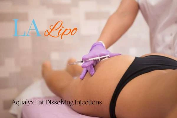 Woman having fat dissolving injections Stourbridge on thighs