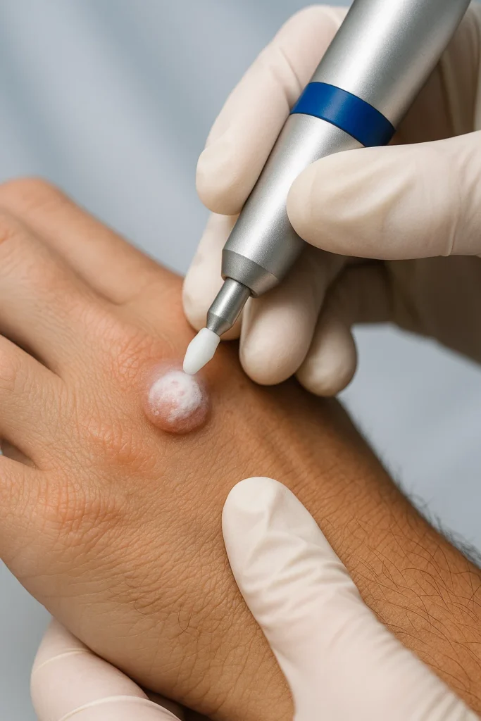 example of wart removal Stourbridge using cryopen