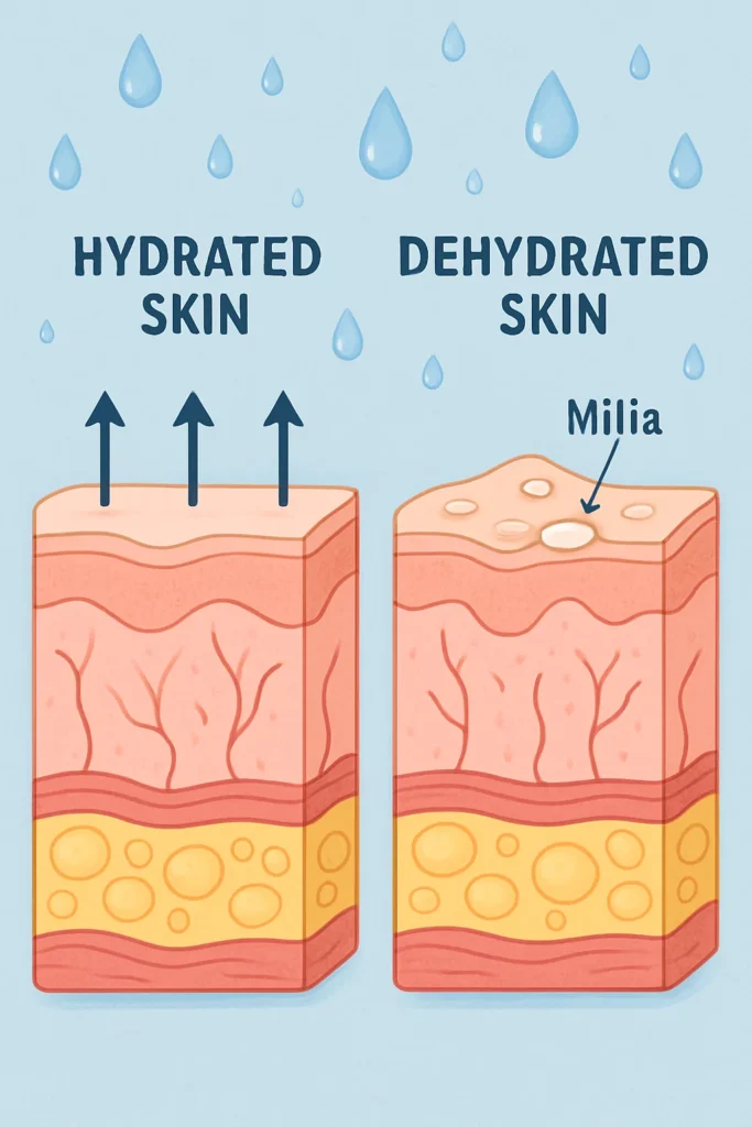 The importance of hydration and milia production Stourbridge